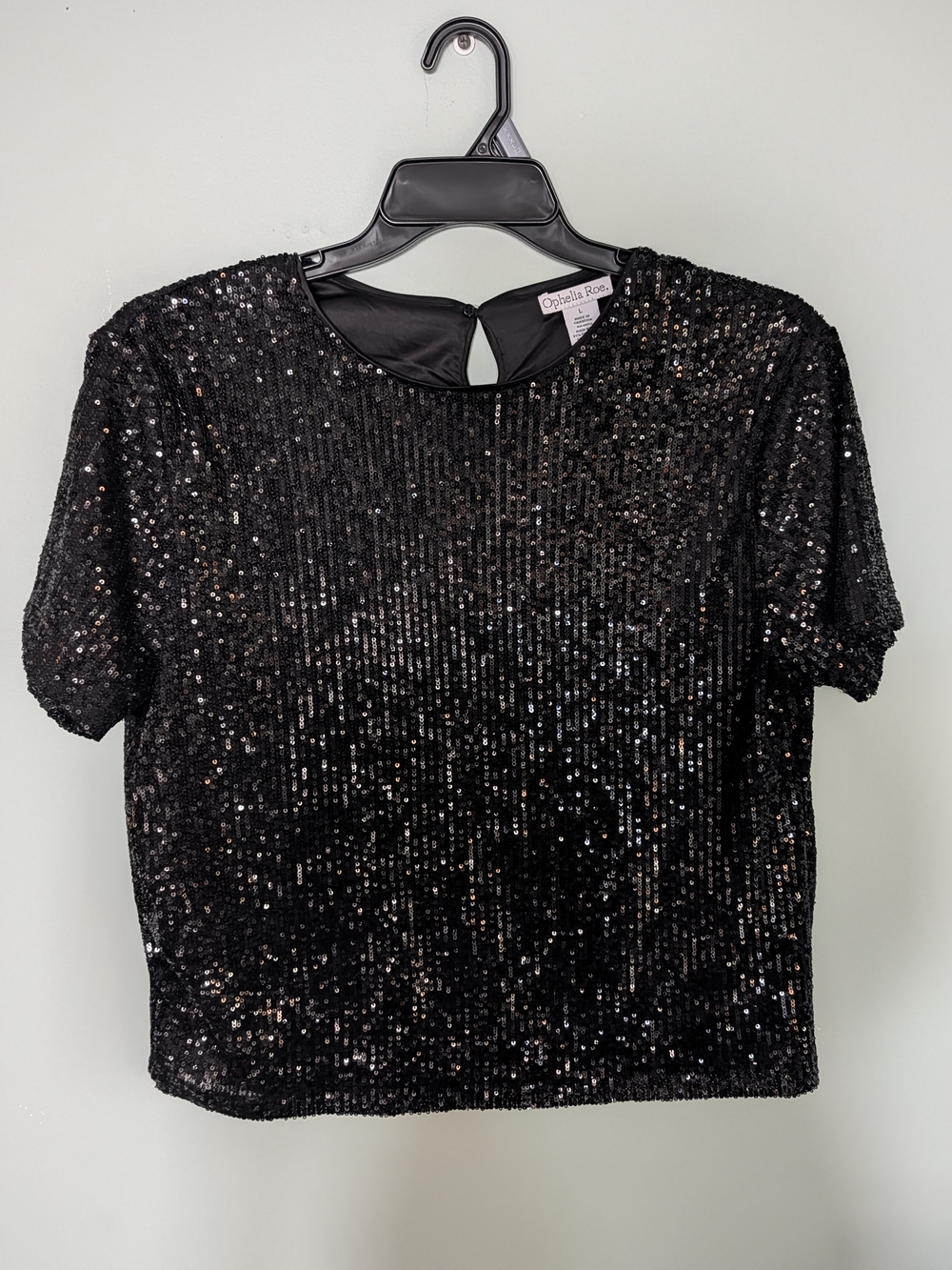 Black Sequin Top by Ophelia Roe